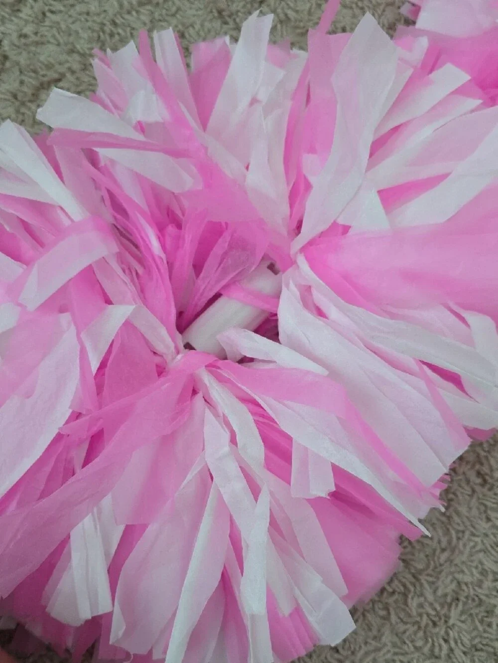 Pink and White Play Pom Poms